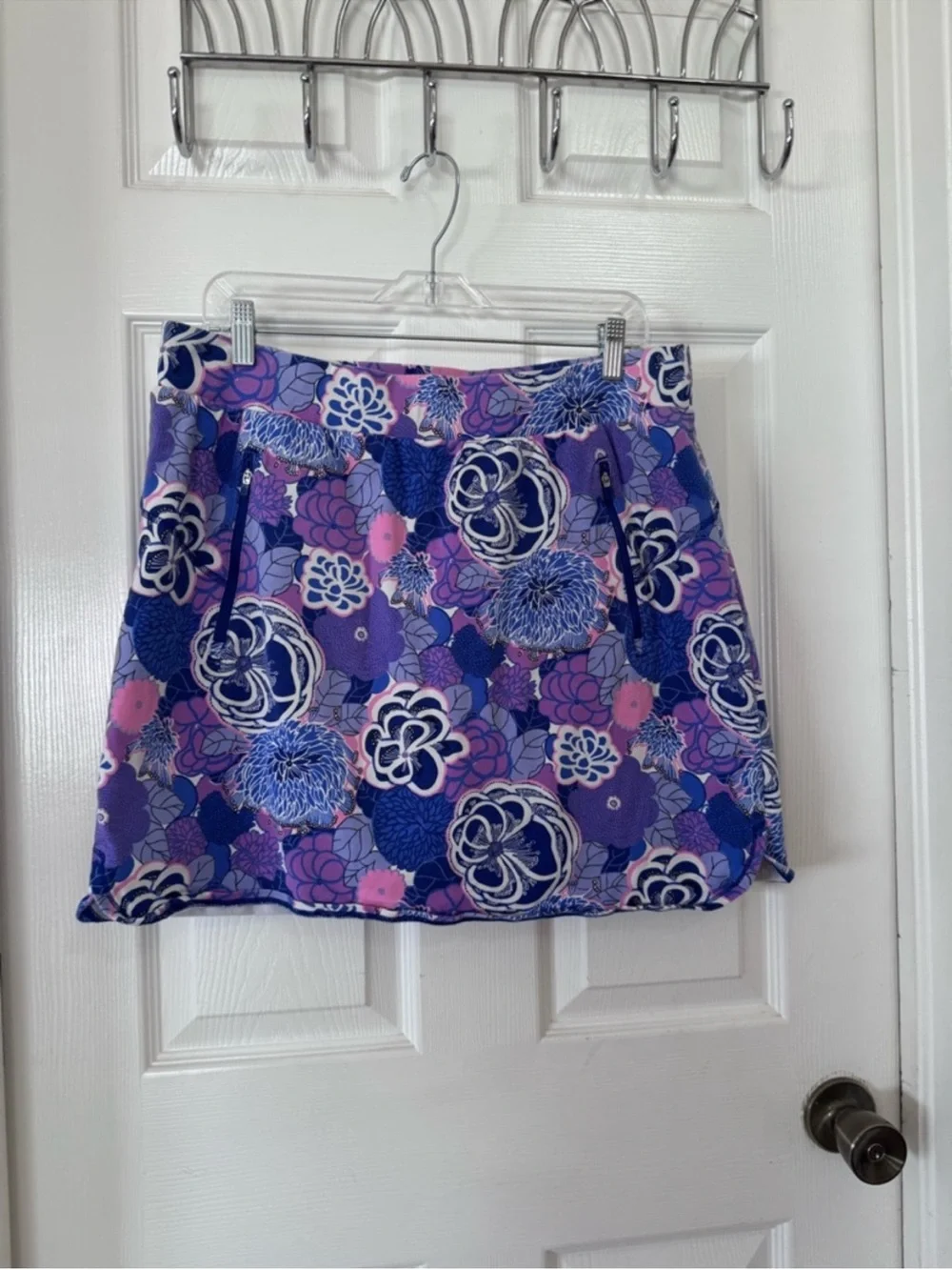 T by Talbots Blue & Purple Floral Skort Sz Small